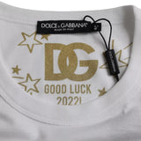 Dolce & Gabbana White Cotton Round Neck Short Sleeves T-shirt