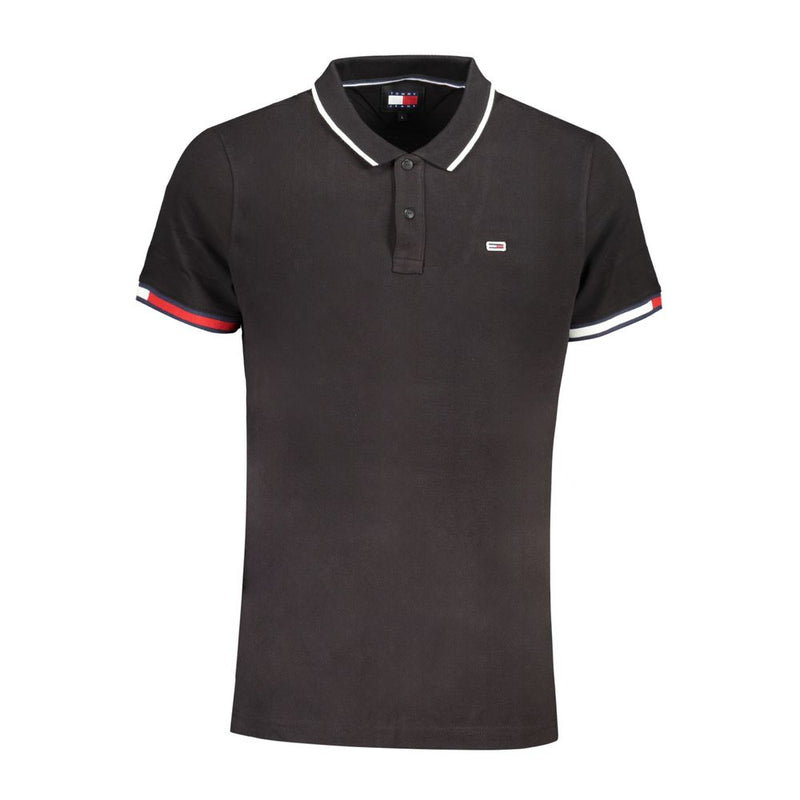 Tommy Hilfiger Black Cotton Polo Shirt