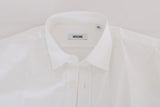 Moschino Elegant White Slim-Fit Cotton Shirt