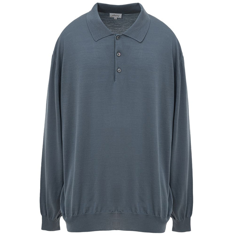 Brioni Gray Wool Polo Shirt