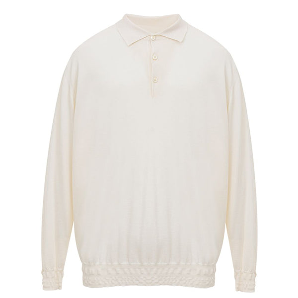 Brioni White Cashemere Polo Shirt