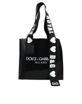 Dolce & Gabbana Black Street Logo Print PVC Shopping Tote Bag