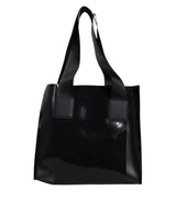 Dolce & Gabbana Black Street Logo Print PVC Shopping Tote Bag