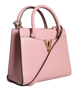 Versace Pink Small Top Handle Grainy Calf Leather Crossbody Bag