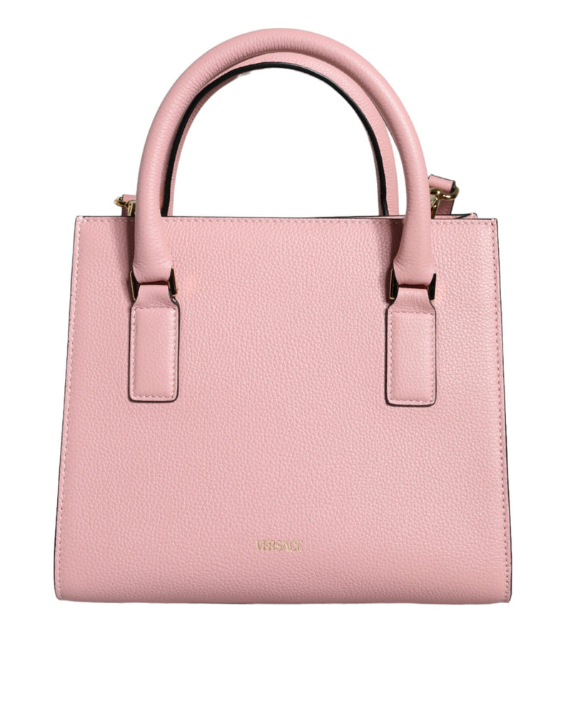 Versace Pink Small Top Handle Grainy Calf Leather Crossbody Bag