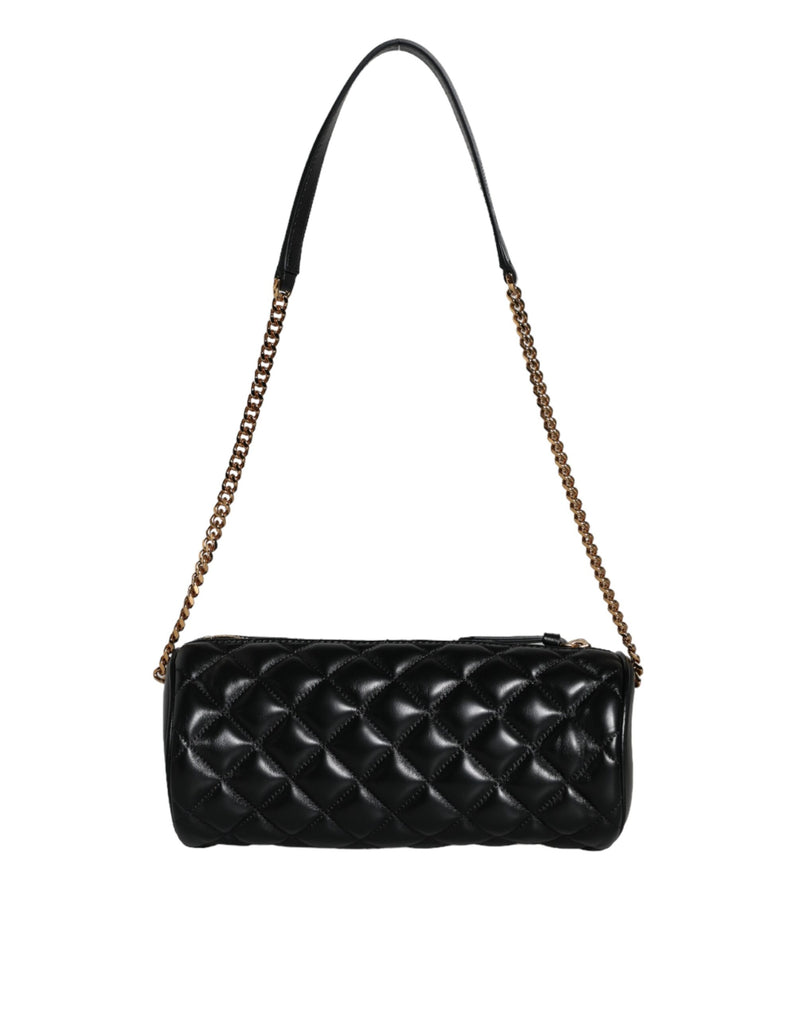 Versace Black Mini Quilted Lambskin Leather Crossbody Sling Bag