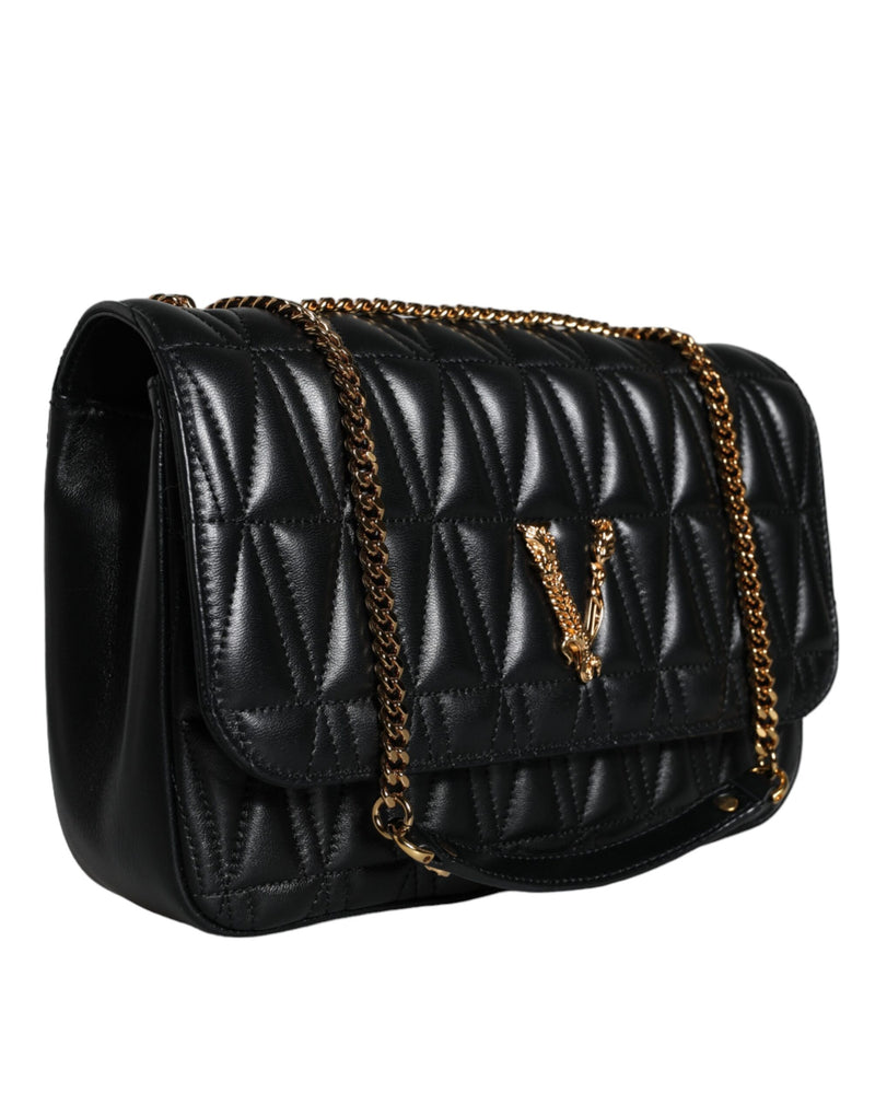 Versace Black Mini Nappa Leather Crossbody Shoulder Bag