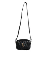 Versace Black Quilted Lamb Leather Camera Case Shoulder Bag