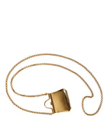 Dolce & Gabbana Gold Brass Chain Sicily Micro Bag Pendant Necklace