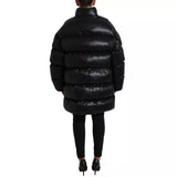 Dolce & Gabbana Black Puffer Quilted Full Zip Coat Jacket