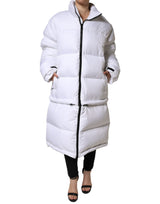 Dolce & Gabbana White Puffer Quilted Full Zip Coat Jacket