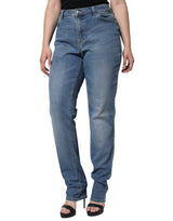 Emporio Armani Blue Washed High Waisted Skinny Women Denim Jeans