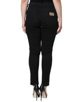 Dolce & Gabbana Black Cotton Mid Waist Skinny Denim Jeans