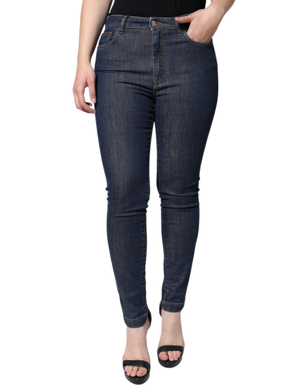 Dolce & Gabbana Dark Blue QUEEN Cotton Skinny Denim Jeans