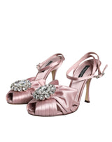 Dolce & Gabbana Pink Keira Crystal Heels Sandals Shoes