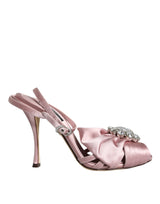 Dolce & Gabbana Pink Keira Crystal Heels Sandals Shoes