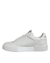 Dolce & Gabbana White Calfskin Leather Miami Low Top Sneakers Shoes