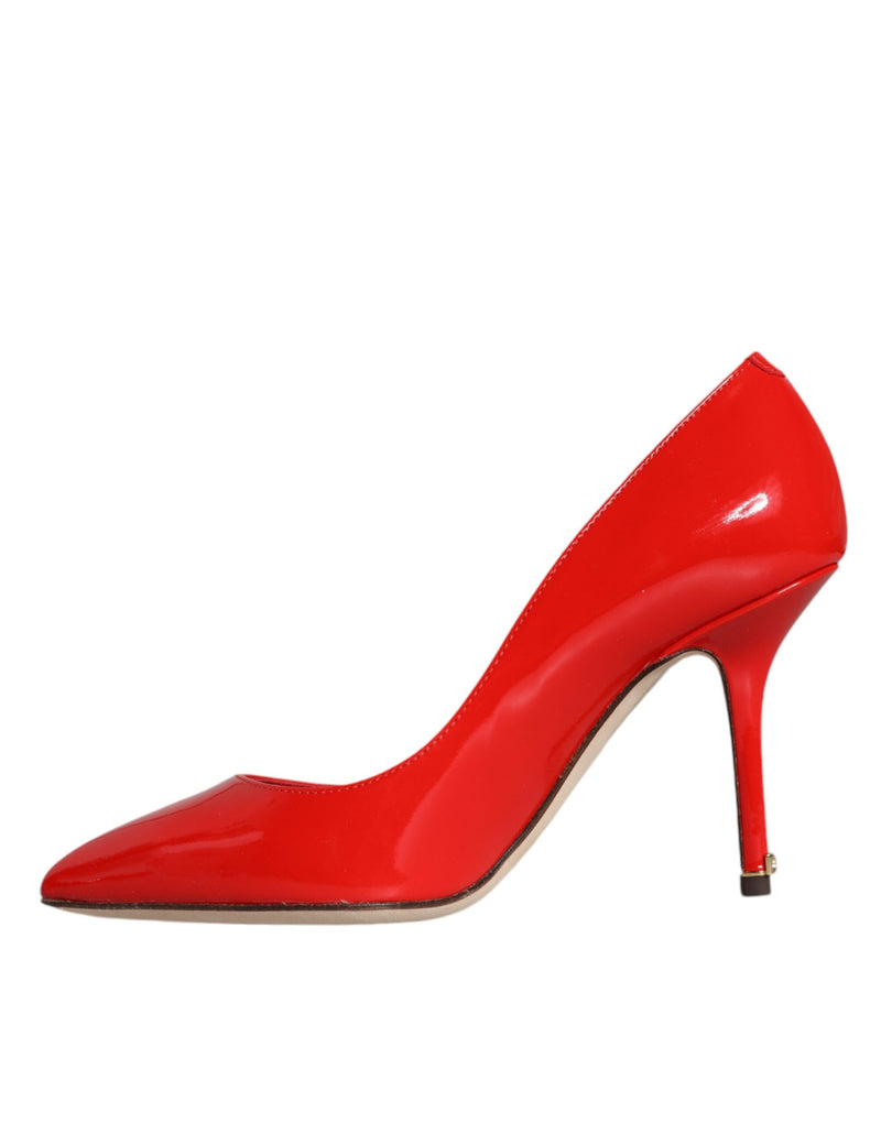 Dolce & Gabbana Red Patent Leather Bellucci Heel Pumps Shoes