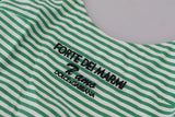 Dolce & Gabbana White Green Stripes One Piece Beachwear Swimwear