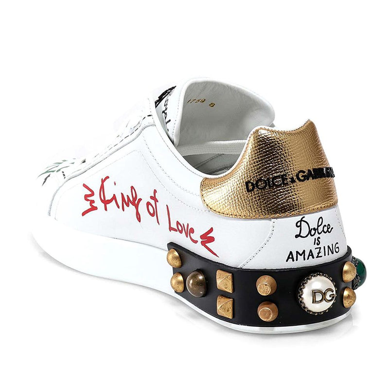 Dolce & Gabbana White Leather Di Calfskin Sneaker