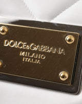 Dolce & Gabbana White Calf Leather 90's SICILY Shoulder Satchel Bag