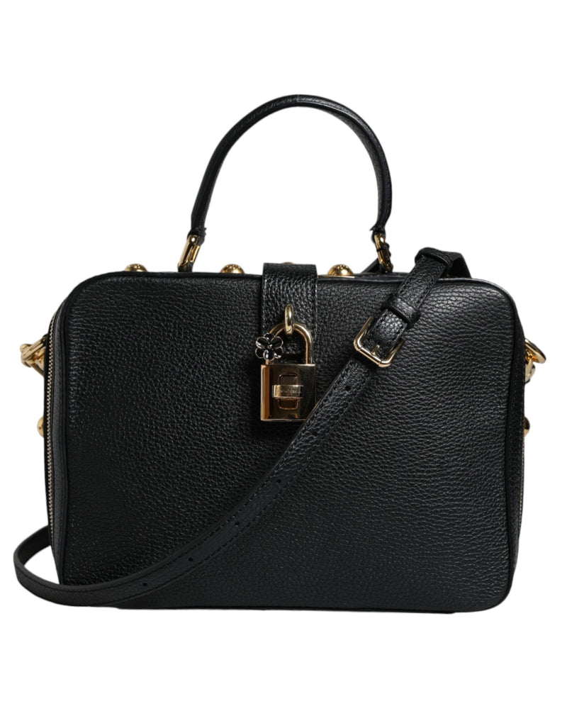 Dolce & Gabbana Black Calfskin Leather Welcome Handbag Bag