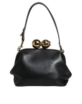 Dolce & Gabbana Black Calfskin Leather Shoulder Clutch Bag