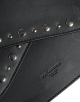 Dolce & Gabbana Black Small Leather Studded Shoulder Crossbody Bag