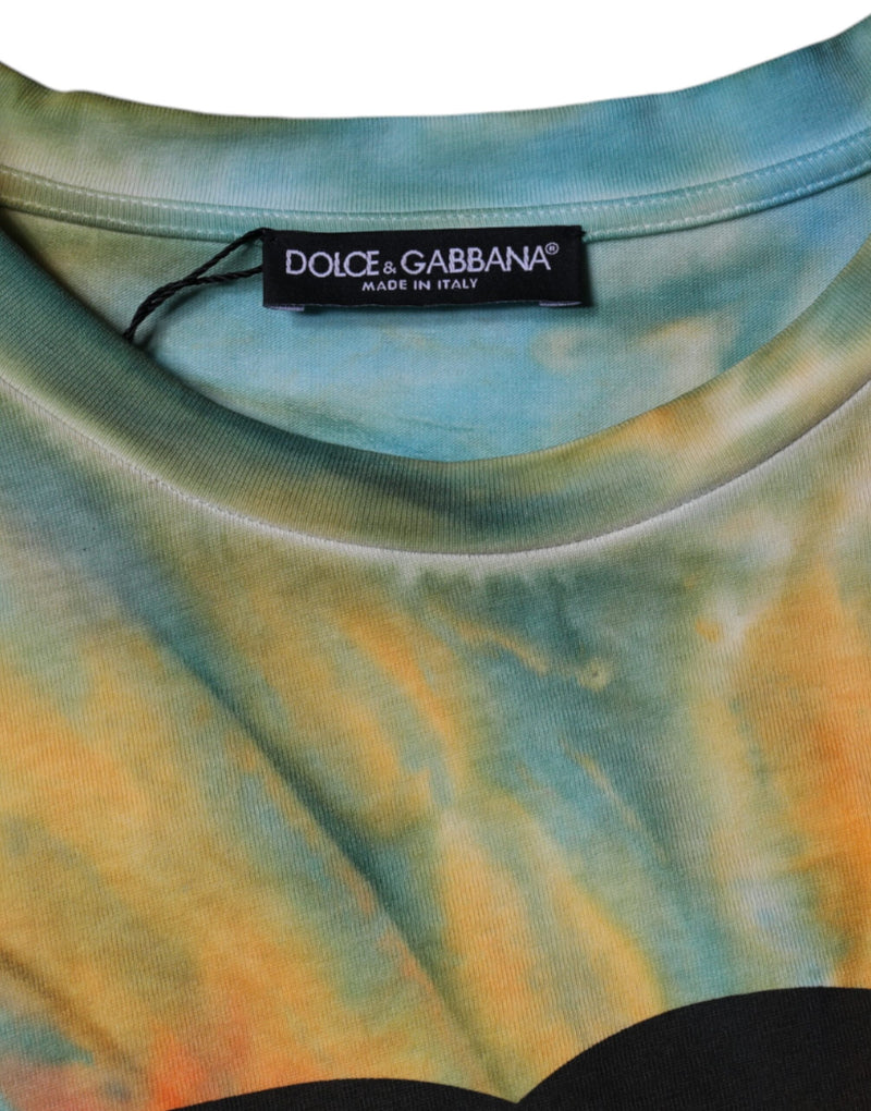 Dolce & Gabbana Multicolor Tie-Dye Logo Cotton T-shirt