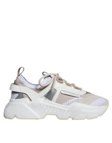 Dolce & Gabbana White Beige Leather Sport DAYMASTER Sneakers Shoes