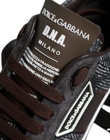 Dolce & Gabbana Black White Leather Miami Low Top Sneaker Shoes