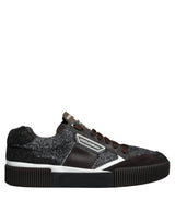 Dolce & Gabbana Black White Leather Miami Low Top Sneaker Shoes