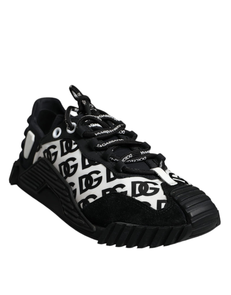 Dolce & Gabbana Black Logo Lace Up Low Top NS1 Sneakers Shoes