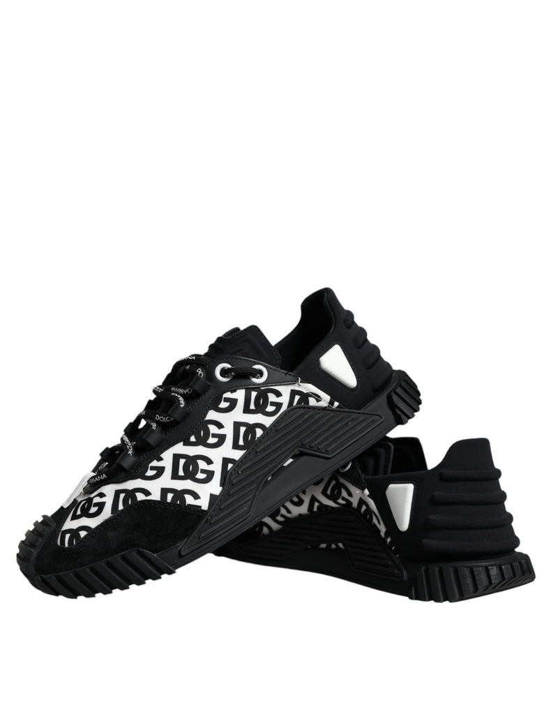 Dolce & Gabbana Black Logo Lace Up Low Top NS1 Sneakers Shoes