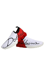 Dolce & Gabbana White Red Low Top Sorrento Men Sneakers Shoes