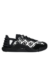 Dolce & Gabbana Black Logo Lace Up Low Top NS1 Sneakers Shoes