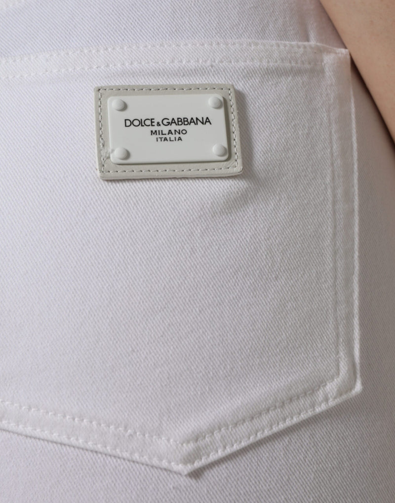 Dolce & Gabbana White Cotton Stretch AUDREY Skinny Jeans