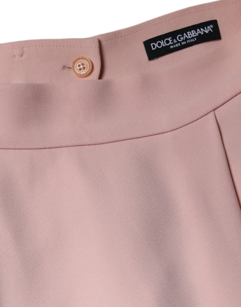 Dolce & Gabbana Pink Viscose High Waist A-line Mini Skirt