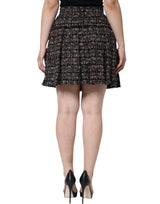 Dolce & Gabbana Multicolor High Waist Tartan Tweed A-line Mini Skirt