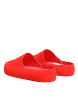 Dolce & Gabbana Red Rubber Slides Sandals Beachwear Shoes