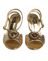 Dolce & Gabbana Gold Devotion Embellished Keira Sandals Shoes