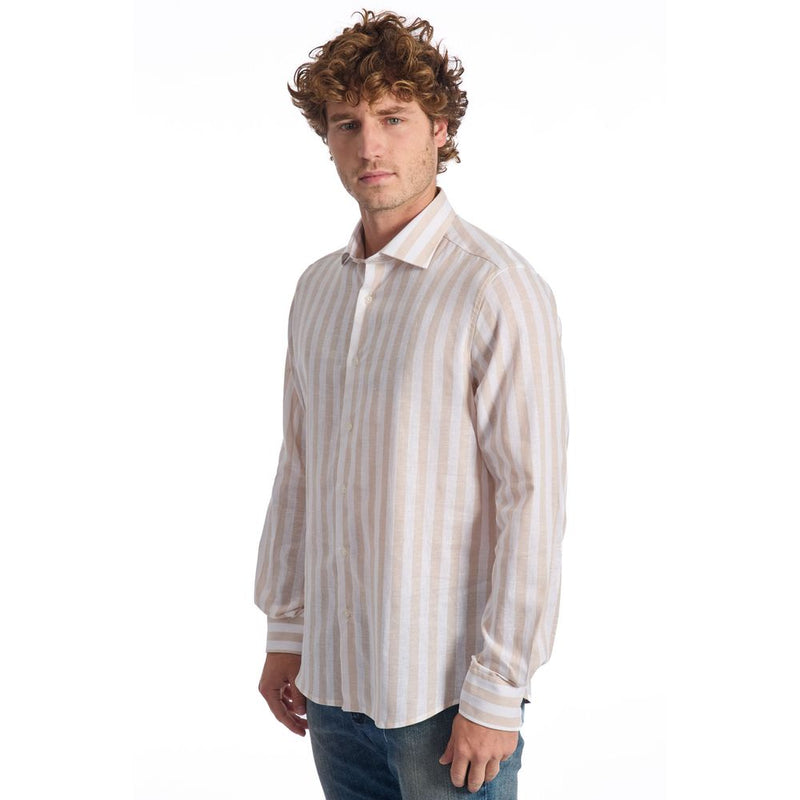 Baldinini Trend White Linen Shirt