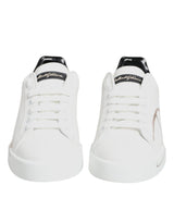 Dolce & Gabbana White Black Portofino Low Top Sneakers Shoes