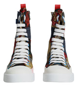 Dolce & Gabbana Multicolor Patchwork Logo High Top Sneakers Shoes