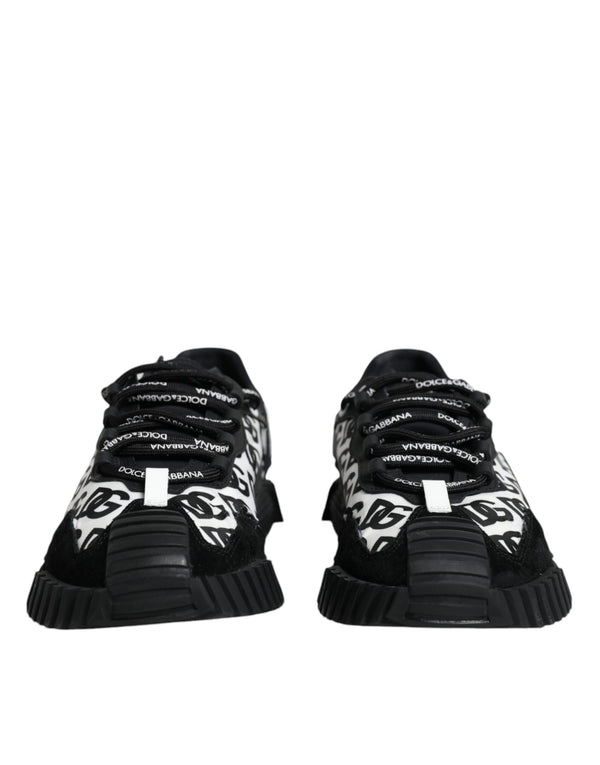 Dolce & Gabbana Black Logo Lace Up Low Top NS1 Sneakers Shoes