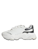 Dolce & Gabbana Silver White Daymaster Low Top Sneakers Shoes