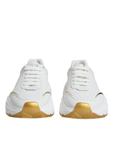 Dolce & Gabbana Gold White Daymaster Low Top Sneakers Shoes