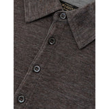 Corneliani Gray Wool Polo Shirt