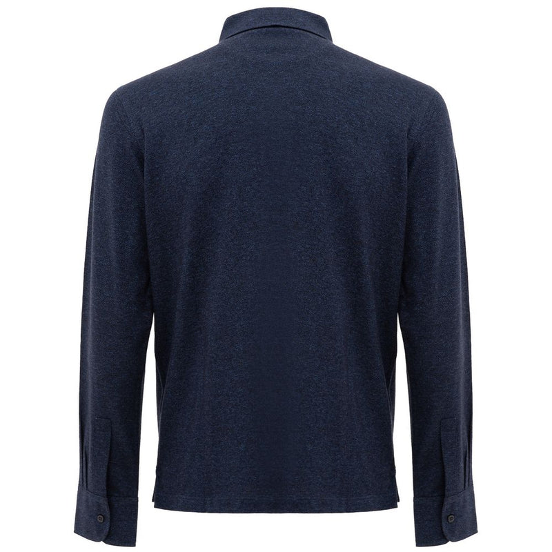 Corneliani Blue Cotton Polo Shirt