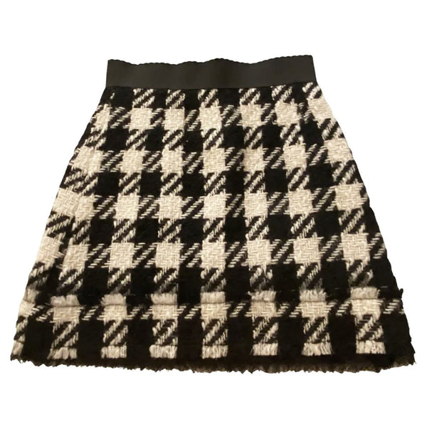 Dolce & Gabbana Black Wool Vergine Skirt